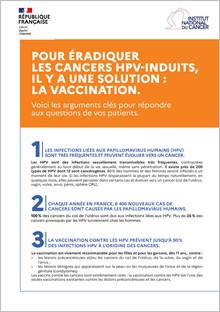Vaccination contre les infections à HPV : arguments clés - INCA