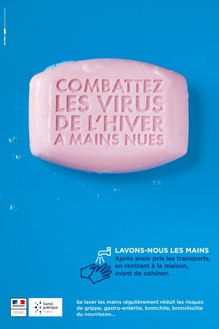 Combattez les virus de l'hiver à mains nues - affiche Santé publique France - Cespharm