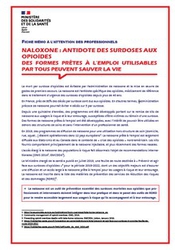Naloxone : antidote des surdoses aux opioïdes - brochure professionnelle - Ministère des solidarités et de la santé