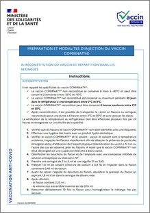 Vaccin Comirnaty - Préparation et modalités d’injection - fiche - Ministère des solidarités et de la santé
