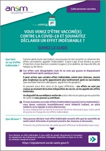  Déclaration des effets indésirables des vaccins Covid-19 : - Guide patients  ANSM