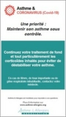 Asthme & Covid-19 : maintenir un asthme contrôlé - affiche - Association Asthme et Allergies