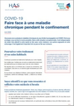 Page de couverture - brochure patient HAS - faire face au confinement en cas de maladies chroniques