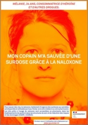 Naloxone : antidote des surdoses aux opioïdes - affiche Mélanie - Ministère des solidarités et de la santé