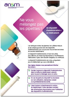 Ne vous mélangez pas les pipettes - affichette ANSM