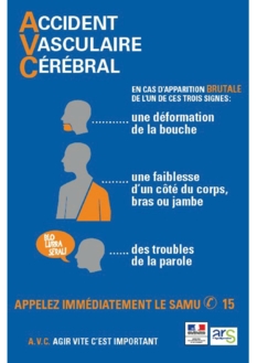 "AVC, agir vite, c'est important" - Affiche - Ministère de la santé
