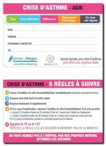 Carte "Crise d'asthme : 5 règles à suivre" - Asthme et allergies