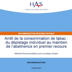 Arrêt de la consommation de tabac - Recommandations HAS