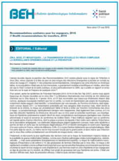 Visuel - BEH "Recommandations sanitaires pour les voyageurs 2016"