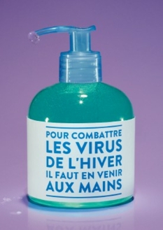 Pour combattre les virus de l'hiver il faut en venir aux mains - affiche Inpes
