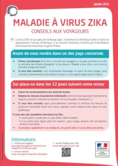 Affiche information virus Zika - Ministère chargé de la Santé