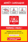 Arrêt cardiaque 1 vie = 3 gestes - affiche