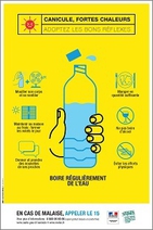 Canicule et fortes chaleurs, adoptez les bons reflexes - affiche - Cespharm Santé publique France