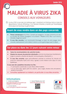 Affiche information virus Zika - Ministère chargé de la Santé