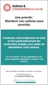 Asthme & Covid-19 : maintenir un asthme contrôlé - affiche - Association Asthme et Allergies