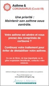 Asthme sévère & Covid-19 : maintenir un asthme contrôlé - affiche - Association Asthme et Allergies