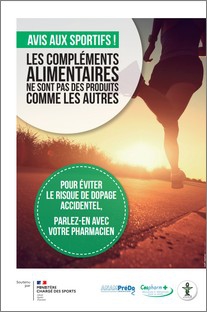 Compléments alimentaires - Evitez le risque de dopage accidentel - affiche - ONP