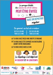 Dépistage du cancer du col utérin : pour certaines femmes, c'est plus souvent - affichette - Réseau D.E.S. France