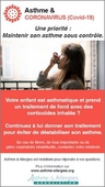 Enfant asthmatique & Covid-19 : maintenir son asthme sous contrôle - affiche - Association Asthme et Allergies