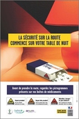 La sécurité sur la route commence sur votre table de nuit - affiche