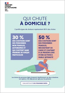 Personnes âgées - Qui chute à domicile ? - affichette - Ministère chargé de l'autonomie