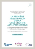 Prescription du PSA chez l'homme asymptomatique - brochure